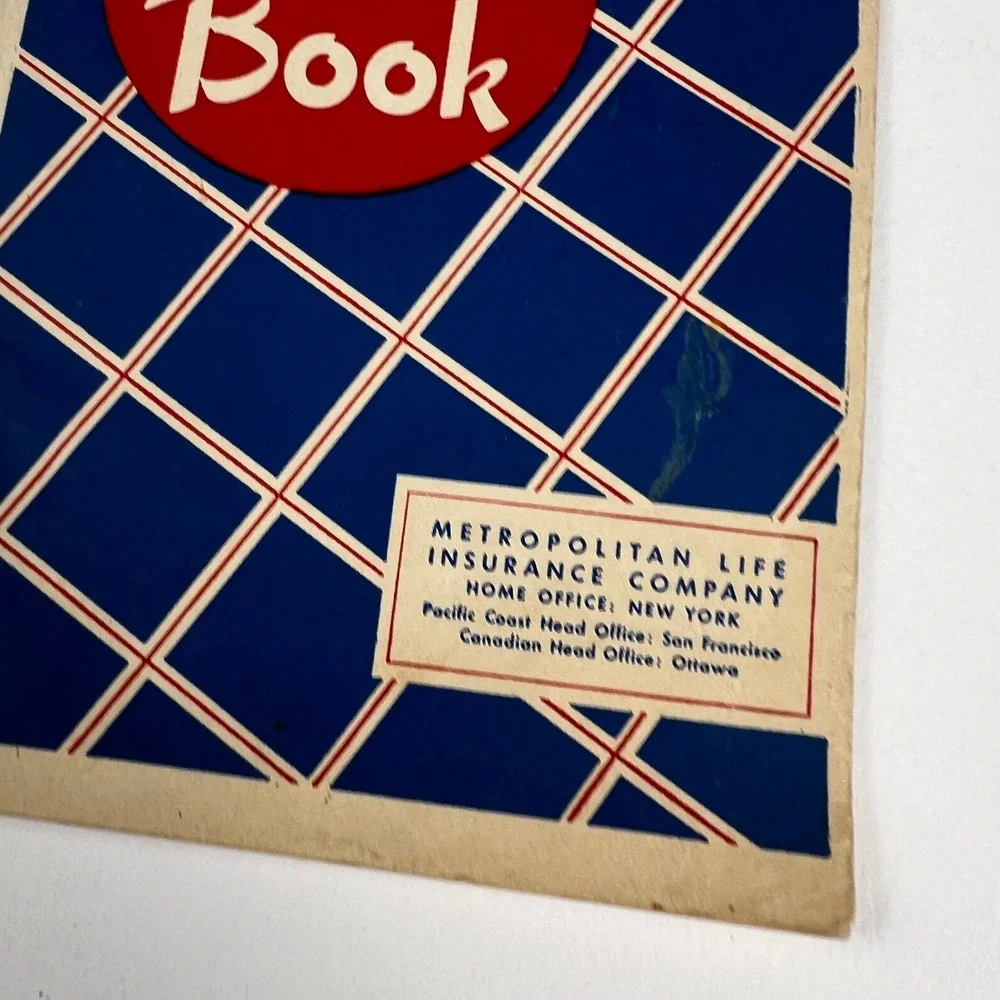 Metropolitan Life Insurance Cook Book 1948 Vintage Booklet Blue Red Mid Century